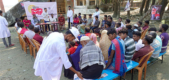 Visit to Char Fasson and Kukrimukri with Health Secretary